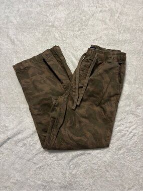 GAP Women's High Rise Wide Leg Camouflage Pants in Brown